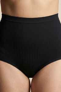 Zivame High Rise Full Coverage Tummy Tucker Hipster Panty - Black Beauty — thumbnail 4